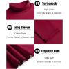 imageCOOFANDY Mens Slim Fit Basic Turtleneck TShirt Long Sleeve Solid T Shirts Casual Knit Pullover Thermal Tops1 Pack Wine Red
