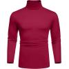 imageCOOFANDY Mens Slim Fit Basic Turtleneck TShirt Long Sleeve Solid T Shirts Casual Knit Pullover Thermal Tops1 Pack Wine Red