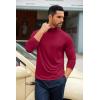imageCOOFANDY Mens Slim Fit Basic Turtleneck TShirt Long Sleeve Solid T Shirts Casual Knit Pullover Thermal Tops1 Pack Wine Red