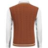 imageCOOFANDY Mens Sweater Vest V Neck Casual Sleeveless Pullover Striped Cable Knit Sweater VestCaramel