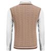 imageCOOFANDY Mens Sweater Vest V Neck Casual Sleeveless Pullover Striped Cable Knit Sweater VestKhaki