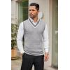 imageCOOFANDY Mens Sweater Vest V Neck Casual Sleeveless Pullover Striped Cable Knit Sweater VestLight Grey