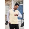 imageCOOFANDY Mens Sweater Vest V Neck Slim Fit Cable Knitted Sleeveless Pullover SweaterBeige