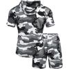 imageCOOFANDY Mens Tracksuit 2 Piece Hooded Athletic Sweatsuit Short Sleeve Casual Sports Hoodie Shorts SetCamouflage