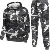 imageCOOFANDY Mens Tracksuit 2 Piece Hooded Athletic Sweatsuits Casual Running Jogging Sport Suit SetsGrey Camo