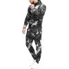 imageCOOFANDY Mens Tracksuit 2 Piece Hooded Athletic Sweatsuits Casual Running Jogging Sport Suit SetsGrey Camo