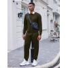 imageCOOFANDY Mens Tracksuit 2 Piece Long Sleeve Pullover Jogging Track Suit Athletic Casual SweatsuitArmy Green