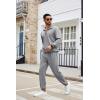 imageCOOFANDY Mens Tracksuit 2 Piece Quarter Zip Sweatsuit Sets Casual Athletic Running Jogging SuitsHeather Grey