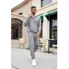 imageCOOFANDY Mens Tracksuit 2 Piece Quarter Zip Sweatsuit Sets Casual Athletic Running Jogging SuitsHeather Grey