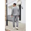 imageCOOFANDY Mens Tracksuit 2 Piece Quarter Zip Sweatsuit Sets Casual Athletic Running Jogging SuitsHeather Grey