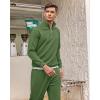imageCOOFANDY Mens Tracksuit 2 Piece Relaxed Fit Halfzip Sweatsuits Athletic Running Jogging Suit SetsArmy Green
