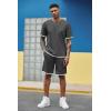 imageCOOFANDY Mens Waffle Shirt and Shorts Set 2 Piece Outfits Casual Summer Tracksuits Set with PocketsDark Grey