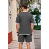 imageCOOFANDY Mens Waffle Shirt and Shorts Set 2 Piece Outfits Casual Summer Tracksuits Set with PocketsDark Grey