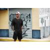 imageCOOFANDY Mens Waffle Shirt and Shorts Set 2 Piece Outfits Casual Summer Tracksuits Set with PocketsPure Black