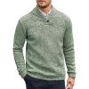 imageCOOFANDY Men Dress Sweater Shawl Collar Sweatshirt Fashion Light Fleece Sweatshirt Dark BlueGreen and White