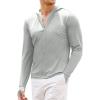 imageCOOFANDY Men Full Zip UPF 50 Sun Protection Hoodie Jacket Long Sleeve Lightweight Breathable UV Shirts with PocketsLight Gray