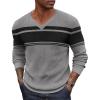 imageCOOFANDY Men V Neck Dress Sweater Knit Long Sleeve Casual Slim Fit Pullover SweaterBlack  Heather Grey
