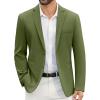 imageCOOFANDY Mens Casual Blazer Slim Fit Suit Jackets Two Button Lightweight Knit Sport CoatArmy Green