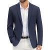 imageCOOFANDY Mens Casual Blazer Slim Fit Suit Jackets Two Button Lightweight Knit Sport CoatNavy Blue