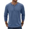 imageCOOFANDY Mens Henley TShirt Long Sleeve Casual Lightweight Pullover Shirts Soft Stretch Basic Tees Fall TopsNavy