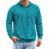imageCOOFANDY Mens Hooded Sweatshirts Long Sleeve Casual Pullover Hoodie Waffle Knit Sweatshirt with PocketPeacock Blue