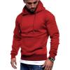imageCOOFANDY Mens Hoodie Sweatshirts Casual Drawstring Hoodies Fashion Hooded Collar Athletic Pullover with PocketWine Red