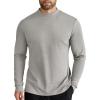 imageCOOFANDY Mens Mock Turtleneck Long Sleeve Shirts Slim Fit Basic TShirt Lightweight Ribbed Pullover Sweater1 Packlight Grey