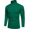 imageCOOFANDY Mens Slim Fit Basic Turtleneck TShirt Long Sleeve Solid T Shirts Casual Knit Pullover Thermal Tops1 Pack Dark Green