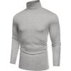 imageCOOFANDY Mens Slim Fit Basic Turtleneck TShirt Long Sleeve Solid T Shirts Casual Knit Pullover Thermal Tops1 Pack Light Grey