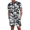 imageCOOFANDY Mens Tracksuit 2 Piece Hooded Athletic Sweatsuit Short Sleeve Casual Sports Hoodie Shorts SetCamouflage