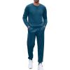 imageCOOFANDY Mens Tracksuit 2 Piece Long Sleeve Pullover Jogging Track Suit Athletic Casual SweatsuitDark Blue