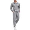 imageCOOFANDY Mens Tracksuit 2 Piece Quarter Zip Sweatsuit Sets Casual Athletic Running Jogging SuitsHeather Grey