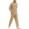 imageCOOFANDY Mens Tracksuit 2 Piece Relaxed Fit Halfzip Sweatsuits Athletic Running Jogging Suit SetsKhaki