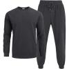 imageCOOFANDY Mens Tracksuit 2 Piece Sweatsuit Set Long Sleeve Pullover Athletic Suit For Sports Casual Fitness JoggingDark Grey