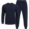 imageCOOFANDY Mens Tracksuit 2 Piece Sweatsuit Set Long Sleeve Pullover Athletic Suit For Sports Casual Fitness JoggingNavy Blue