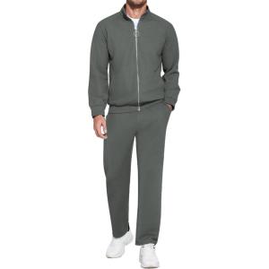 imageCOOFANDY Mens 2 Piece Tracksuit Casual Sweatsuits Full Zip Track Suits Jogging Athletic Suit SetsDark Grey