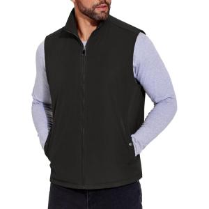 imageCOOFANDY Mens Casual Outerwear Vest Lightweight FullZip Sleeveless Jacket Outdoor Hiking Travel Golf Vest with PocketsBlack