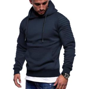 imageCOOFANDY Mens Hoodie Sweatshirts Casual Drawstring Hoodies Fashion Hooded Collar Athletic Pullover with PocketNavy Blue