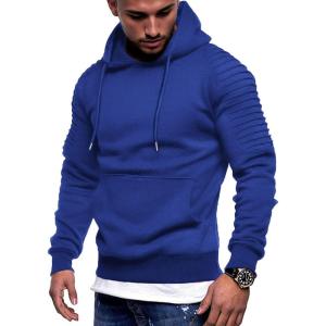 imageCOOFANDY Mens Hoodie Sweatshirts Casual Drawstring Hoodies Fashion Hooded Collar Athletic Pullover with PocketRoyal Blue