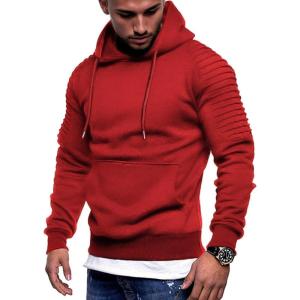imageCOOFANDY Mens Hoodie Sweatshirts Casual Drawstring Hoodies Fashion Hooded Collar Athletic Pullover with PocketWine Red