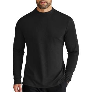 imageCOOFANDY Mens Mock Turtleneck Long Sleeve Shirts Slim Fit Basic TShirt Lightweight Ribbed Pullover Sweater1 Packblack