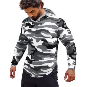 imageCOOFANDY Mens Workout Sweatshirts Long Sleeve Muscle Fit Athletic Gym Hoodies PulloverCamouflage