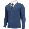 imageCOOFANDY Mens Cardigan Sweaters with Button Lightweight Casual V Neck Long Sleeve Pockets Knitted SweaterBlue