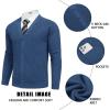 imageCOOFANDY Mens Cardigan Sweaters with Button Lightweight Casual V Neck Long Sleeve Pockets Knitted SweaterBlue