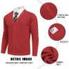 imageCOOFANDY Mens Cardigan Sweaters with Button Lightweight Casual V Neck Long Sleeve Pockets Knitted SweaterDark Red