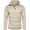 imageCOOFANDY Mens Casual Slim Fit Pullover Sweater Knitted Thermal SweatshirtApricot