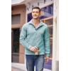 imageCOOFANDY Mens Casual Slim Fit Pullover Sweater Knitted Thermal SweatshirtAqua Green