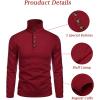 imageCOOFANDY Mens Casual Slim Fit Pullover Sweater Knitted Thermal SweatshirtRed