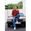 imageCOOFANDY Mens Casual Slim Fit Pullover Sweater Knitted Thermal SweatshirtWine Red