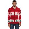 imageCOOFANDY Mens Christmas Cardigans Ugly Xmas Sweaters Reindeer Snowflake Shawl Collar Knitted Cardigan SweaterRed Santa Claus
